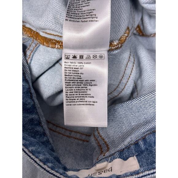 BA&SH Lady Jeans 0 Womens Slim Crop Leg High Rise Rhinestone Two Tone Denim - Picture 8 of 8